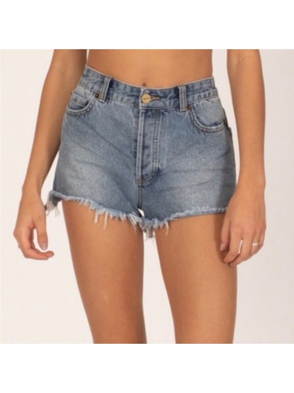 Amuse Society High Waist Cut Off Jean Shorts SZ 29